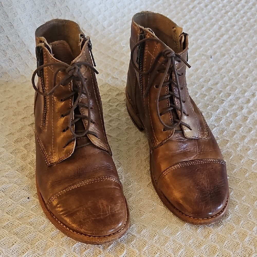 Bed Stu Bonnie Brown Leather Ankle Boots